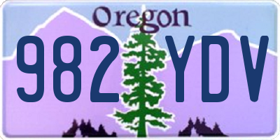 OR license plate 982YDV