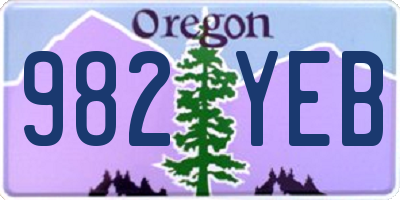 OR license plate 982YEB