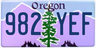 OR license plate 982YEF