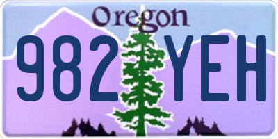 OR license plate 982YEH