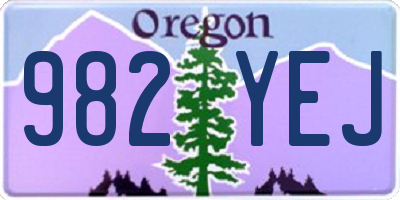 OR license plate 982YEJ