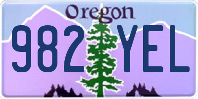 OR license plate 982YEL