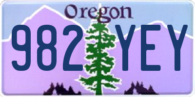 OR license plate 982YEY