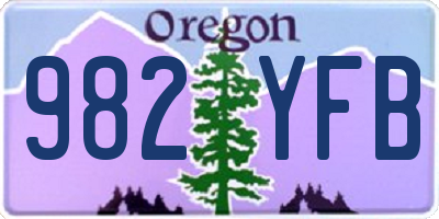 OR license plate 982YFB