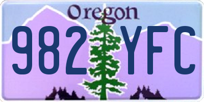 OR license plate 982YFC