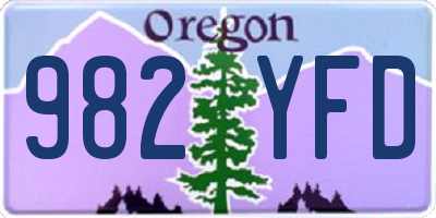 OR license plate 982YFD