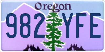 OR license plate 982YFE