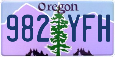 OR license plate 982YFH