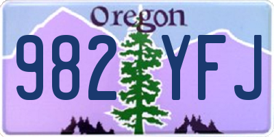 OR license plate 982YFJ