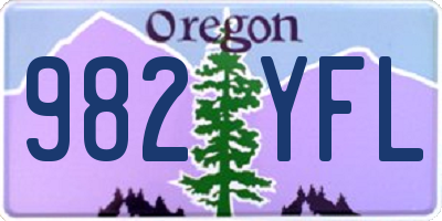 OR license plate 982YFL