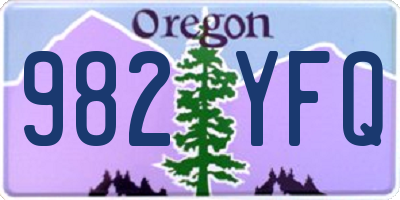 OR license plate 982YFQ