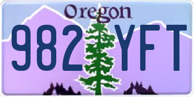 OR license plate 982YFT