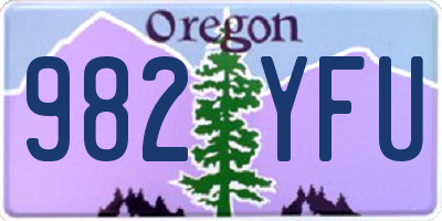 OR license plate 982YFU