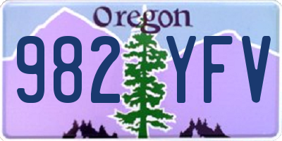 OR license plate 982YFV