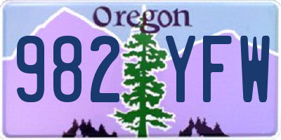 OR license plate 982YFW