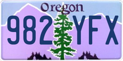 OR license plate 982YFX