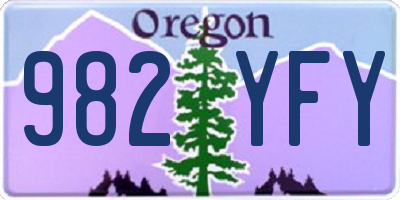 OR license plate 982YFY
