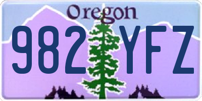 OR license plate 982YFZ