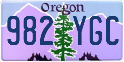 OR license plate 982YGC