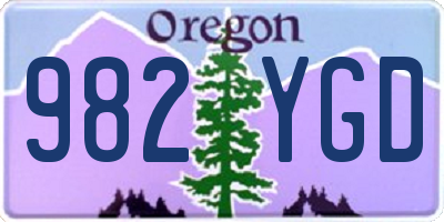 OR license plate 982YGD