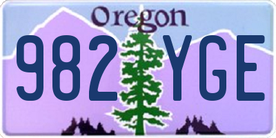 OR license plate 982YGE