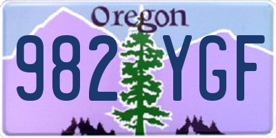 OR license plate 982YGF