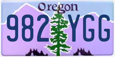 OR license plate 982YGG