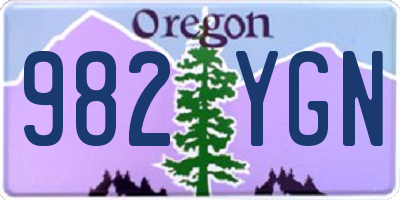 OR license plate 982YGN