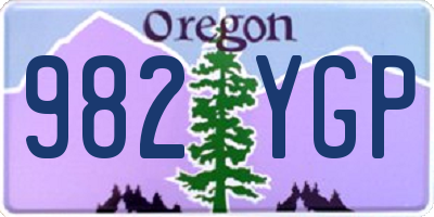 OR license plate 982YGP