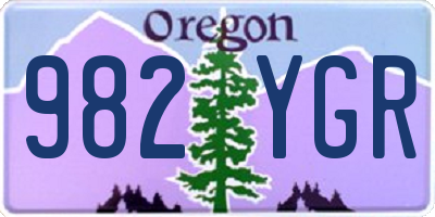 OR license plate 982YGR