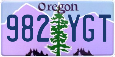 OR license plate 982YGT