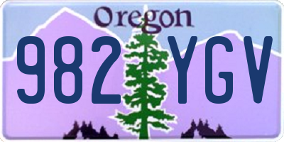 OR license plate 982YGV
