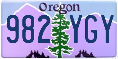 OR license plate 982YGY