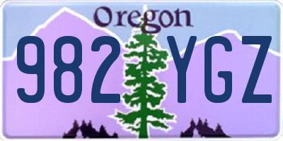 OR license plate 982YGZ