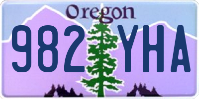 OR license plate 982YHA