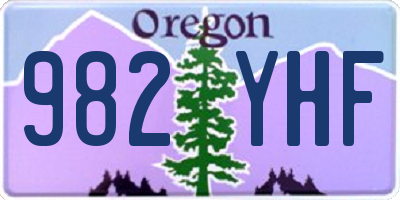 OR license plate 982YHF