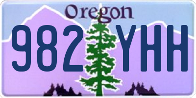 OR license plate 982YHH