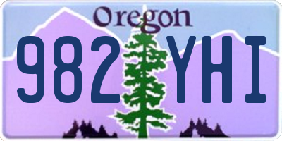 OR license plate 982YHI