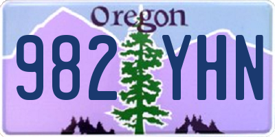 OR license plate 982YHN