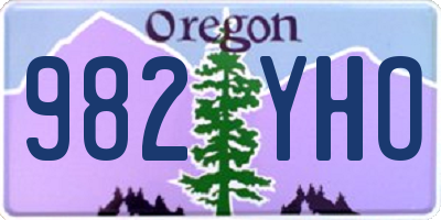 OR license plate 982YHO