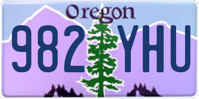 OR license plate 982YHU