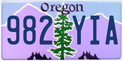 OR license plate 982YIA