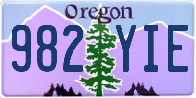 OR license plate 982YIE