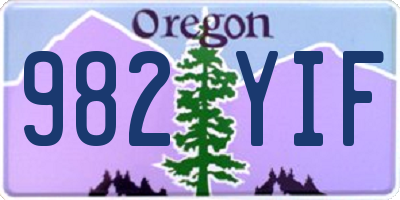 OR license plate 982YIF