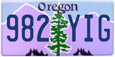 OR license plate 982YIG