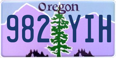 OR license plate 982YIH