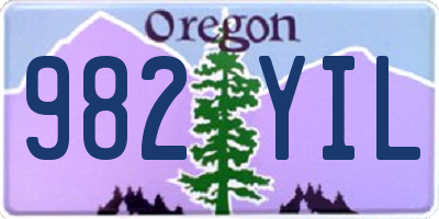 OR license plate 982YIL