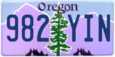 OR license plate 982YIN