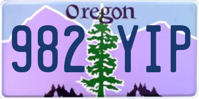 OR license plate 982YIP