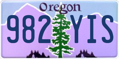 OR license plate 982YIS